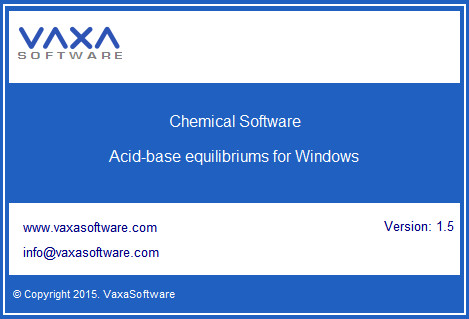 Диалоговое окно About программы Acid-base equilibria for Windows
